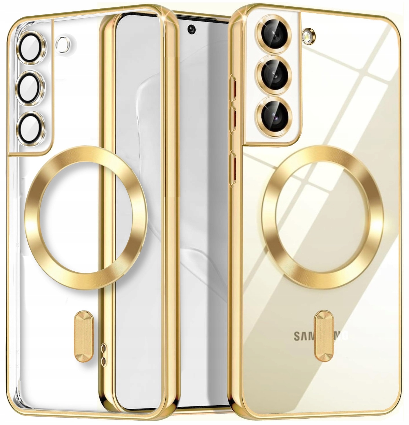 BOU zadná strana pre Samsung Galaxy S21 / S21 5G MagSafe Glamour bezfarebná + Bou ochranná fólia pre Samsung Galaxy S21 5G 1 ks.